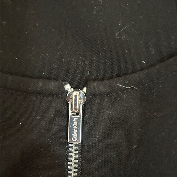 Calvin Klein Black Knee length dress with Silver Zipper. Logo on zipper. Size XL - Picture 3 of 6